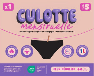 Culotte menstruelle flux régulier – coton bio, remboursée (LPPR 1724852)