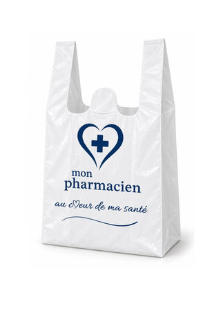 Sac bretelle en plastique 50 microns taille XL réutilisable couleur bleu — carton de 250 (0,16 € l'unité)