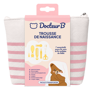 Trousse de soin bébé 9 pièces Rose