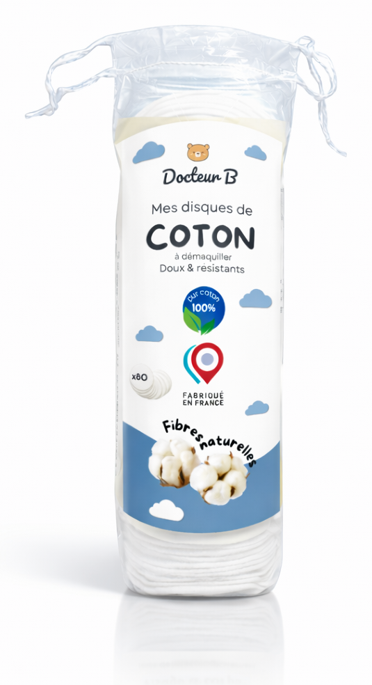 Disques de coton rangés x80