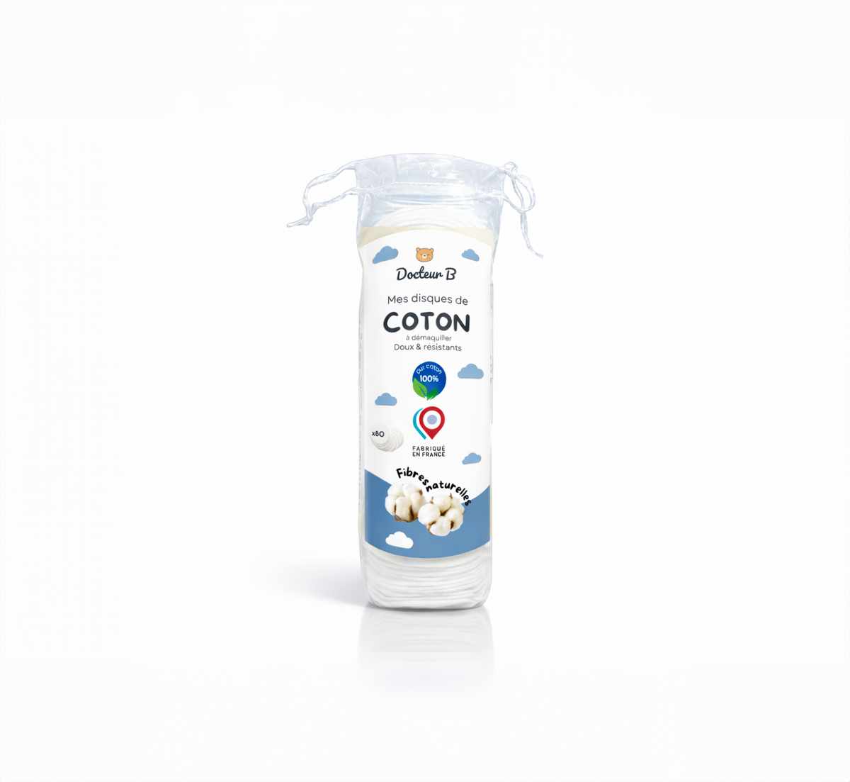 Disques de coton rangés x80