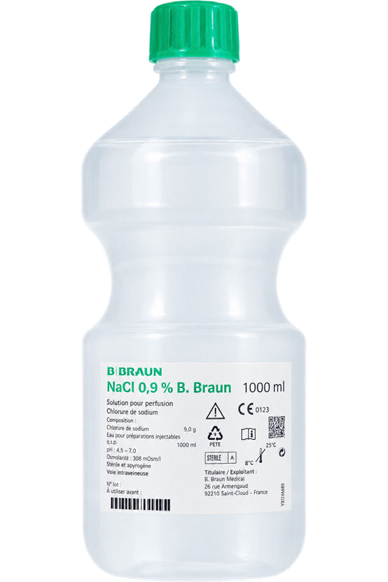 Sérum physiologique stérile NaCl 0,9 % B.Braun 1 L