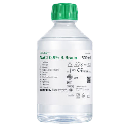 Sérum physiologique stérile NaCl 0,9 % B.Braun 500 ml
