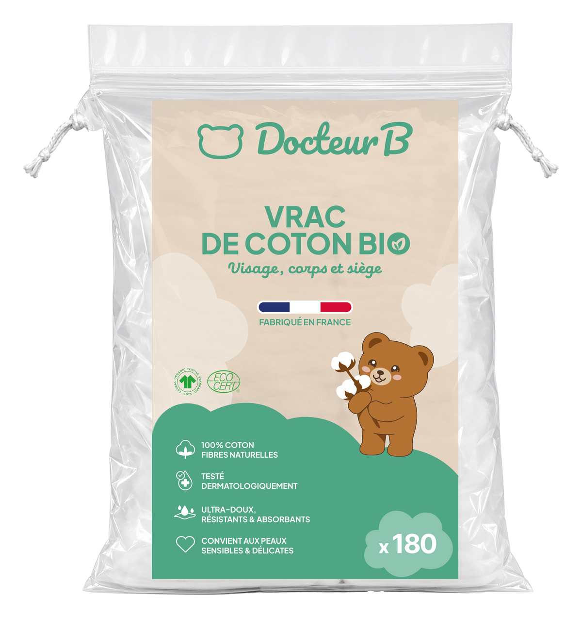 Vrac rectangles de coton bio