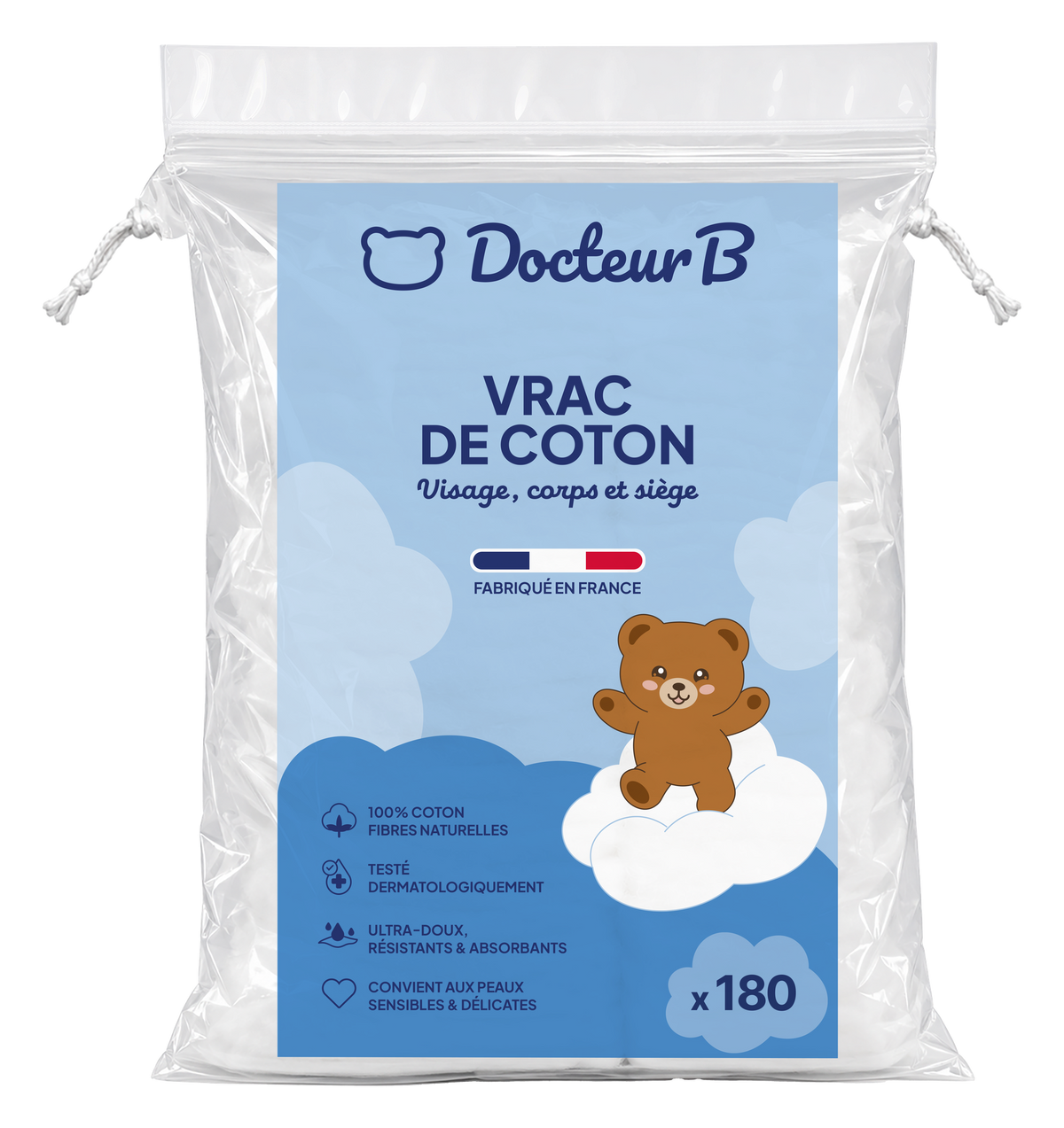Rectangles de coton vrac Docteur B
