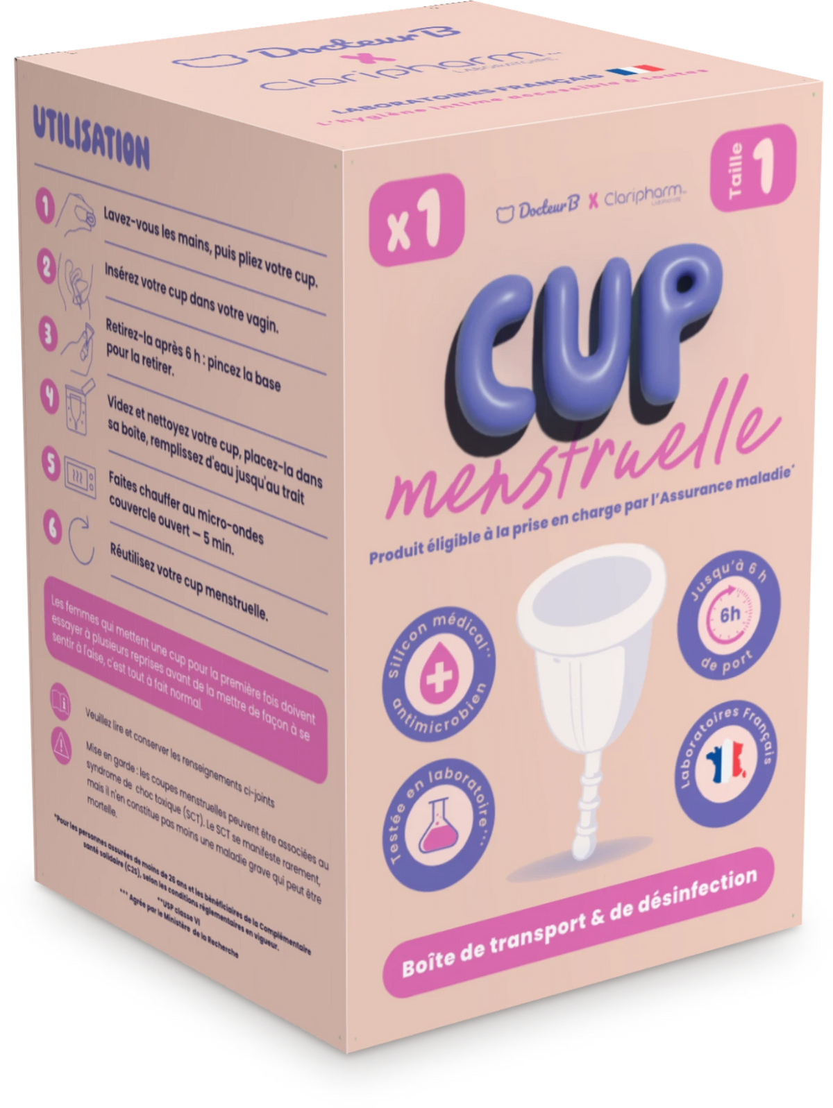 Coupe menstruelle Claricup™ + box de stérilisation, remboursée (code LPP 6730544)