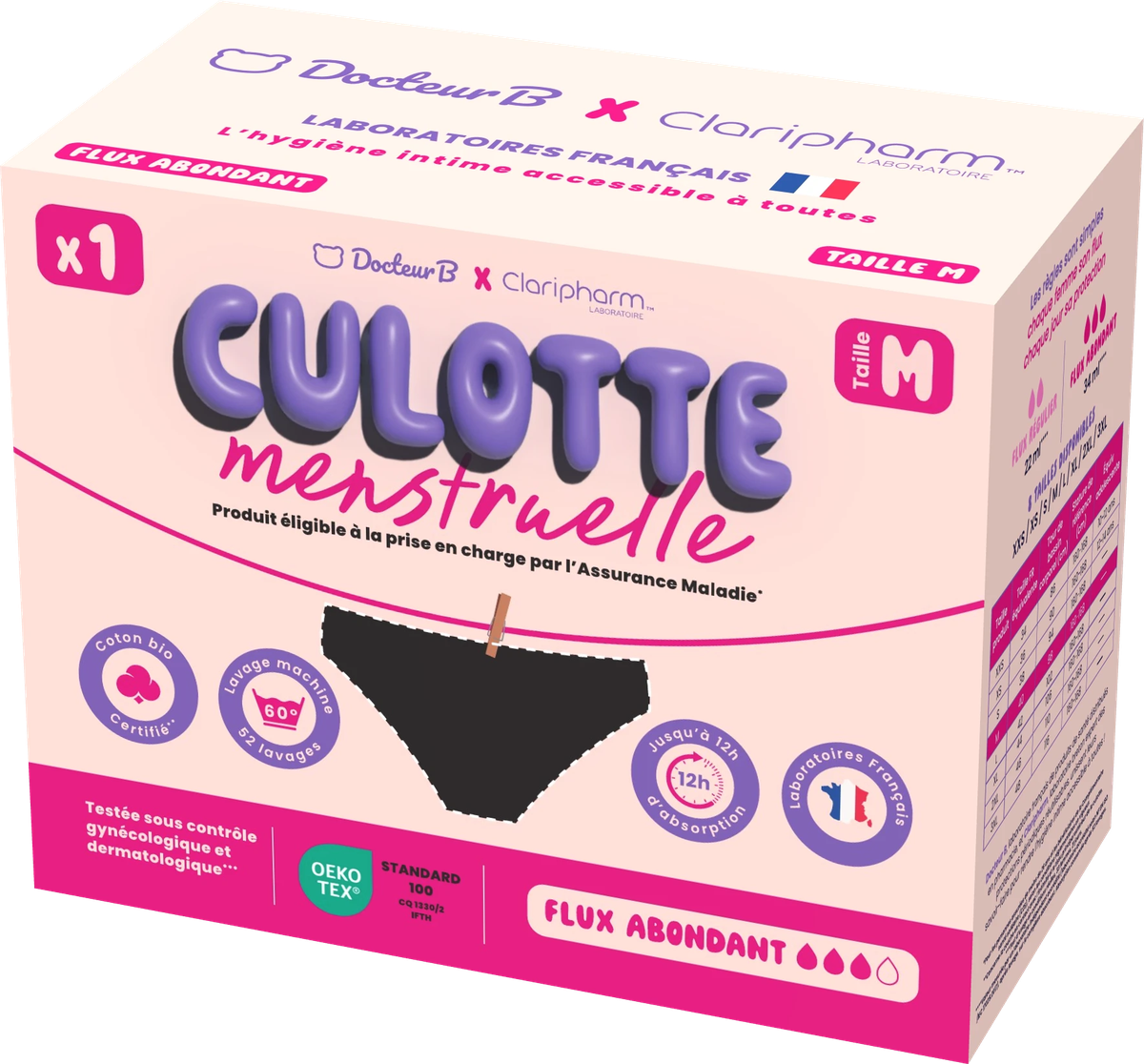 Etui culotte menstruelle flux abondant