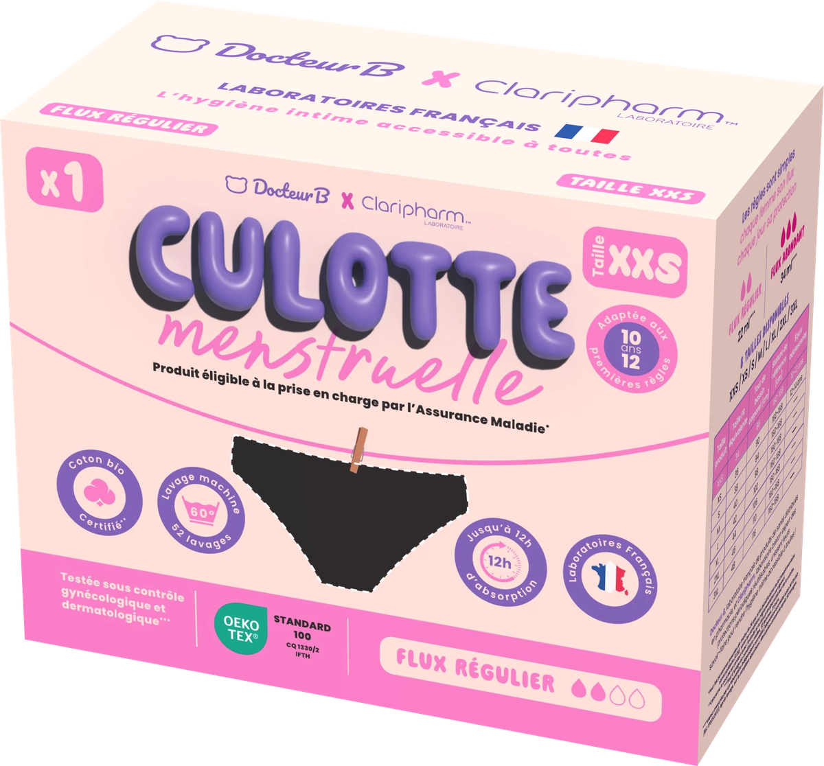 Etui culotte menstruelle flux regulier