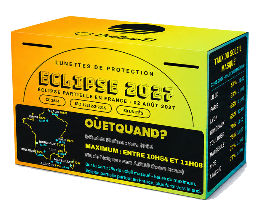 Boîte présentoir 50 lunettes éclipse 2027 Docteur B
