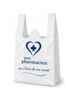 Sac bretelle en plastique 50 microns taille M réutilisable — carton de 1 000 (0,045 € l'unité)