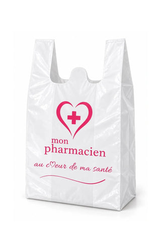 Sac bretelle en plastique 50 microns taille XL réutilisable — carton de 500 (0,09 € l'unité)