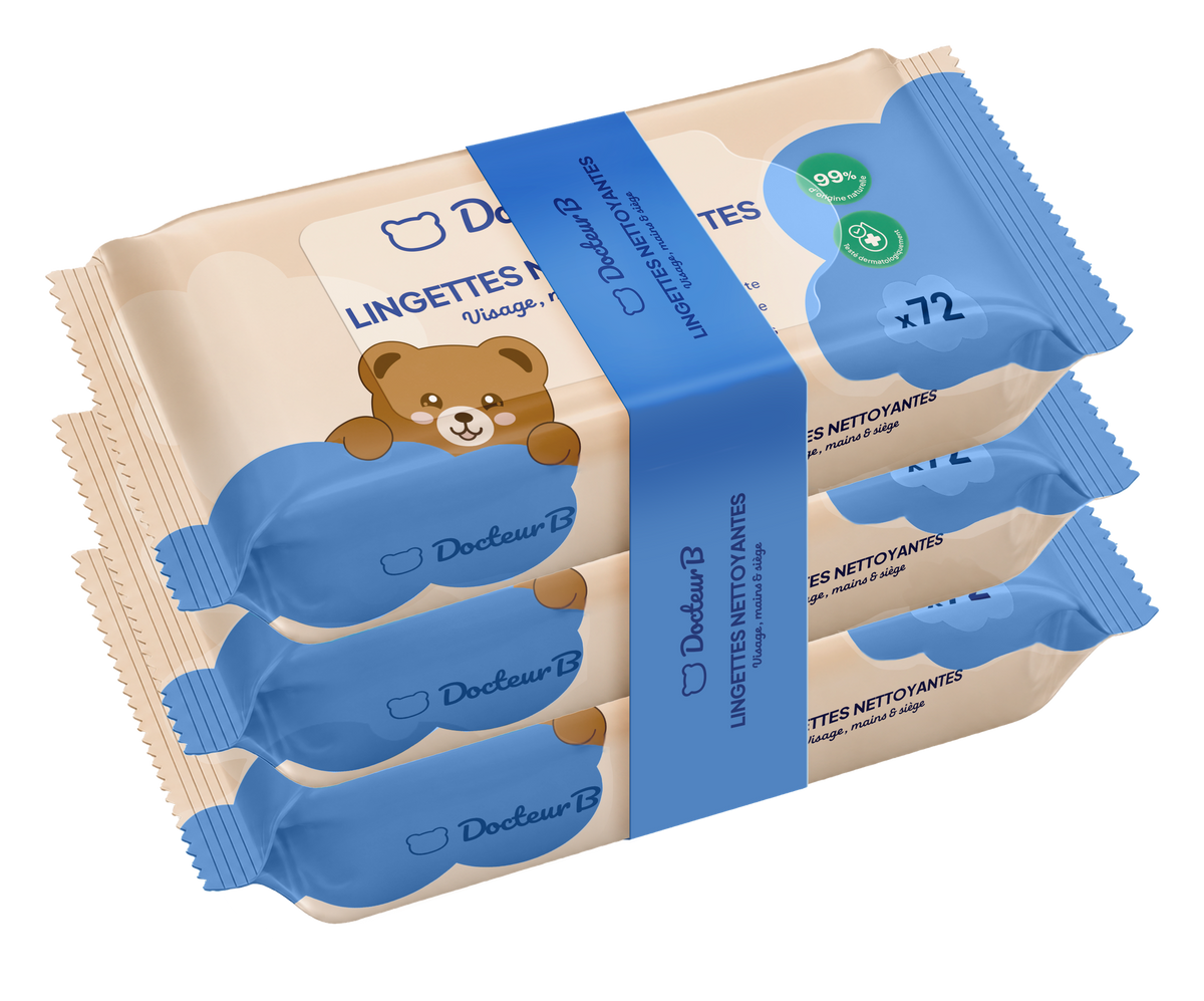Lingettes à 99 % d’eau bébé x72 Docteur B
